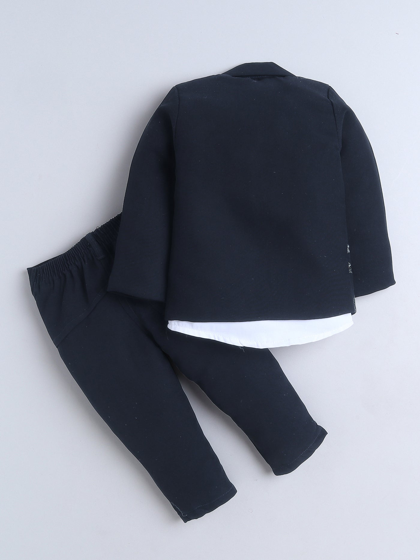 Boys Sequined Zari Embroidery 3 Piece Suit Set With Bow