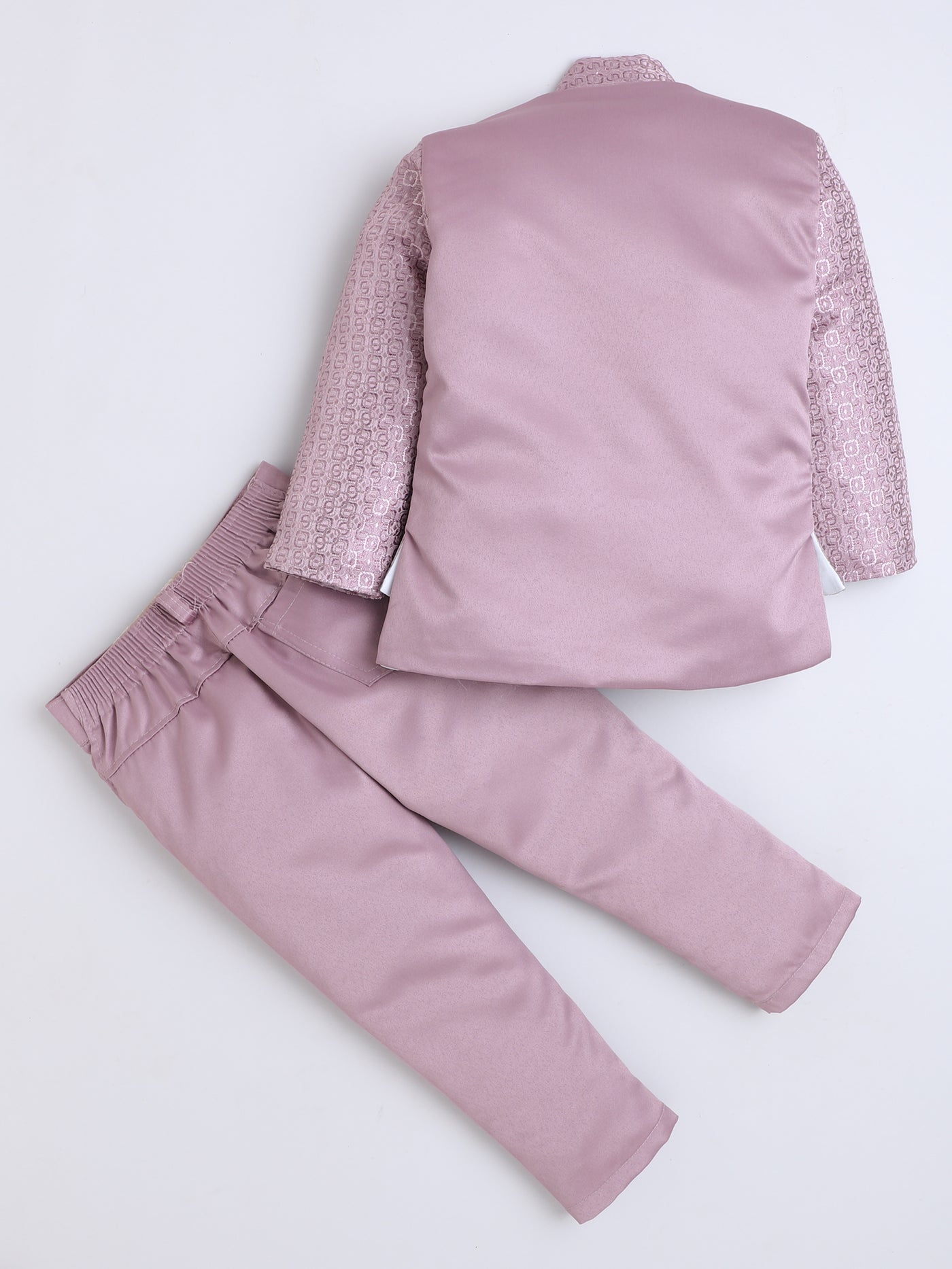 Boys Jacquard Geometric Loop Motifs Indo Western 2 Piece Suit Set