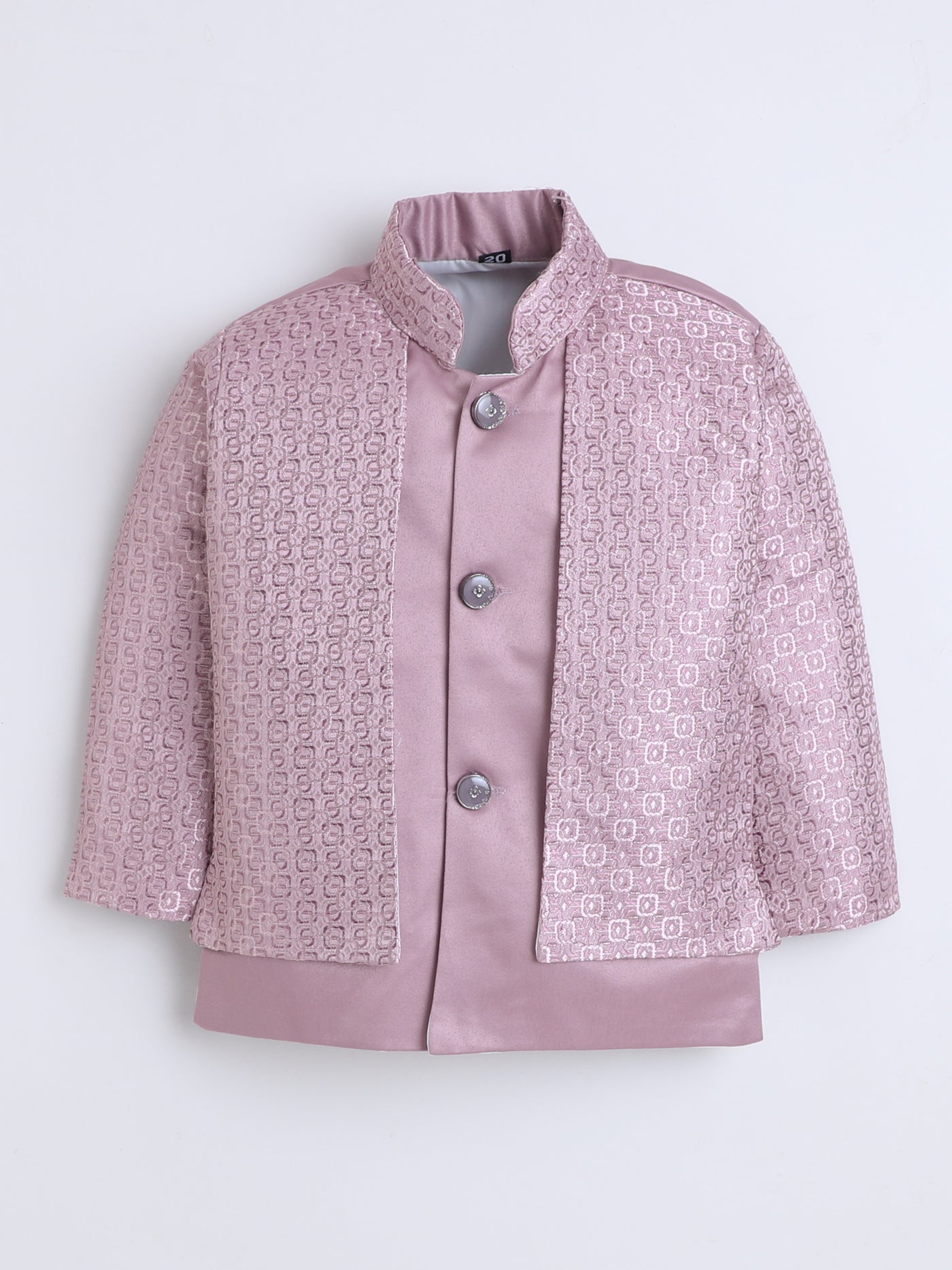 Boys Jacquard Geometric Loop Motifs Indo Western 2 Piece Suit Set