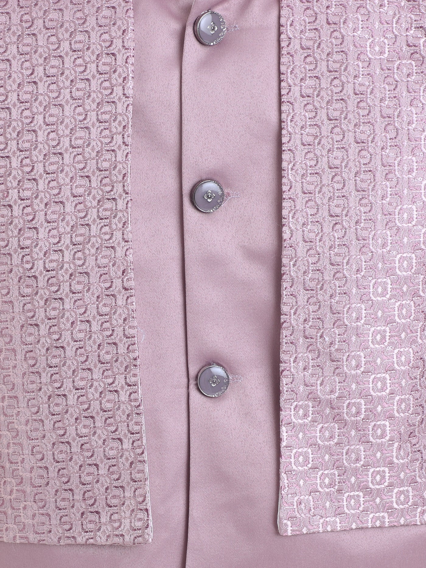 Boys Jacquard Geometric Loop Motifs Indo Western 2 Piece Suit Set