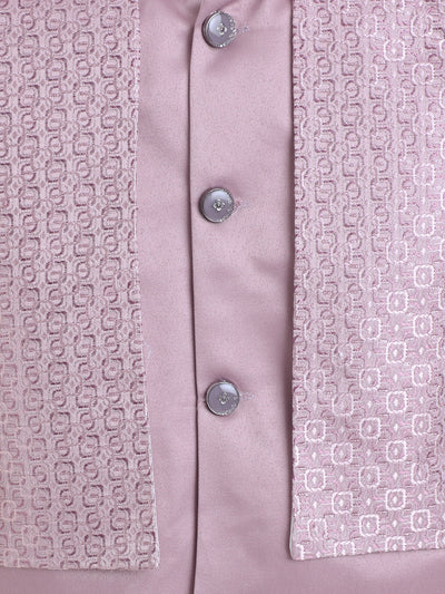 Boys Jacquard Geometric Loop Motifs Indo Western 2 Piece Suit Set