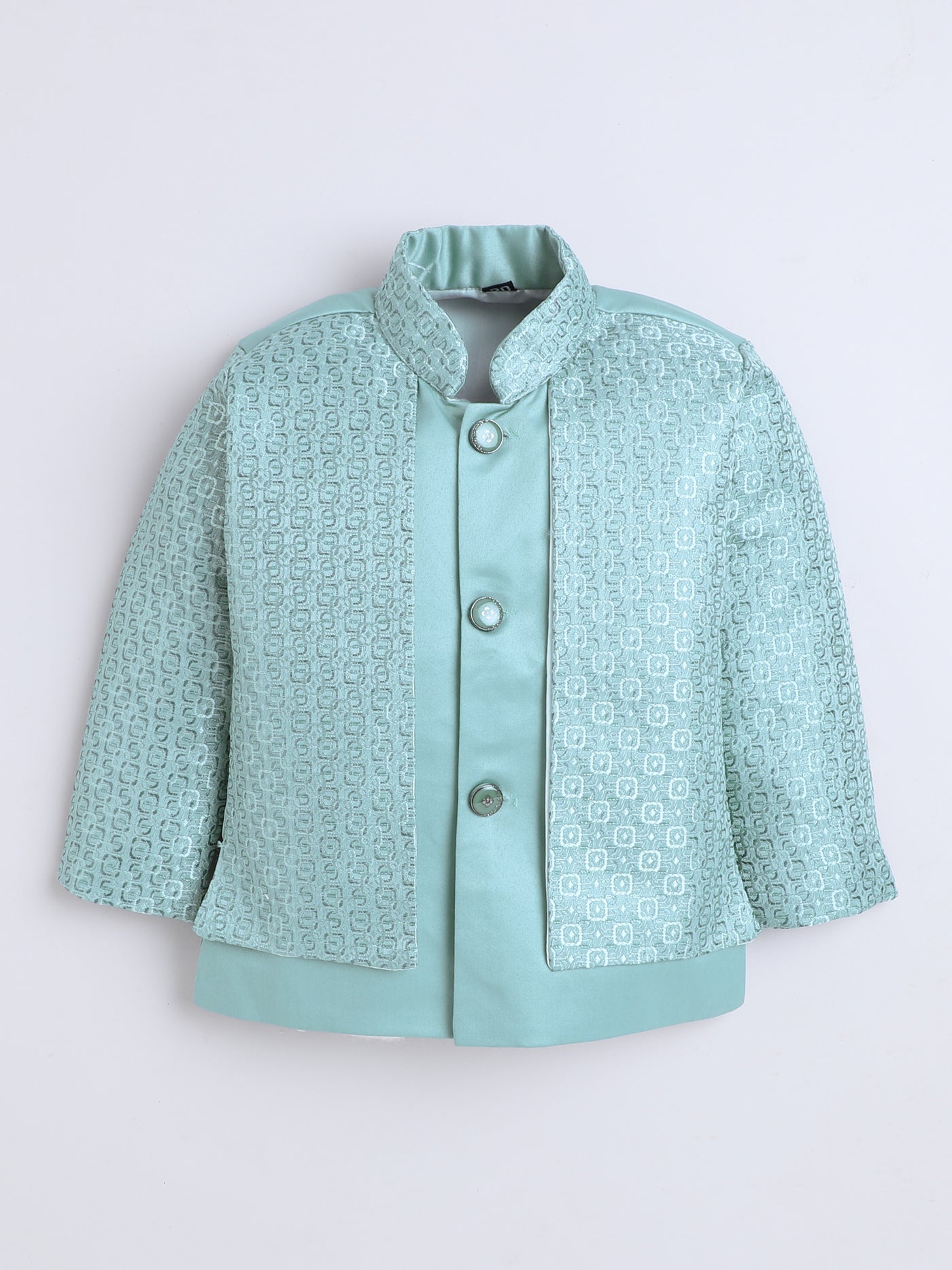 Boys Jacquard Geometric Loop Motifs Indo Western 2 Piece Suit Set