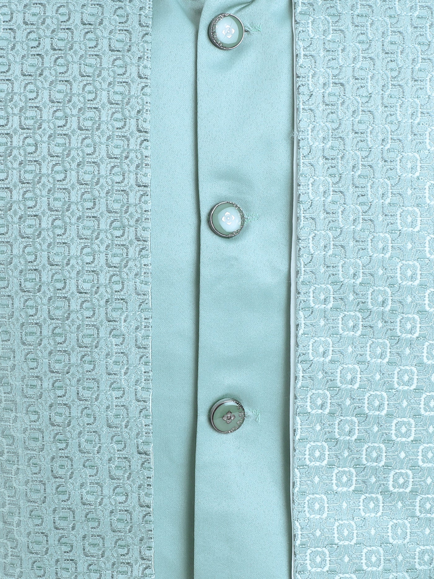 Boys Jacquard Geometric Loop Motifs Indo Western 2 Piece Suit Set