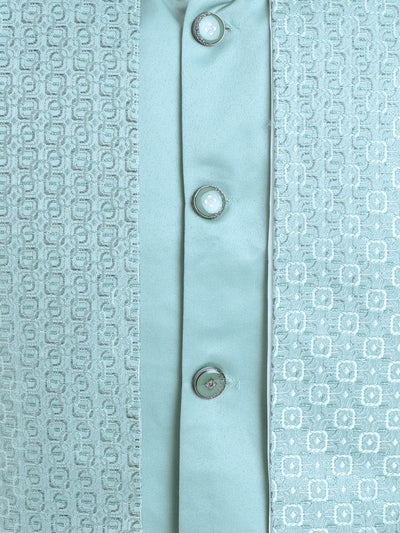 Boys Jacquard Geometric Loop Motifs Indo Western 2 Piece Suit Set