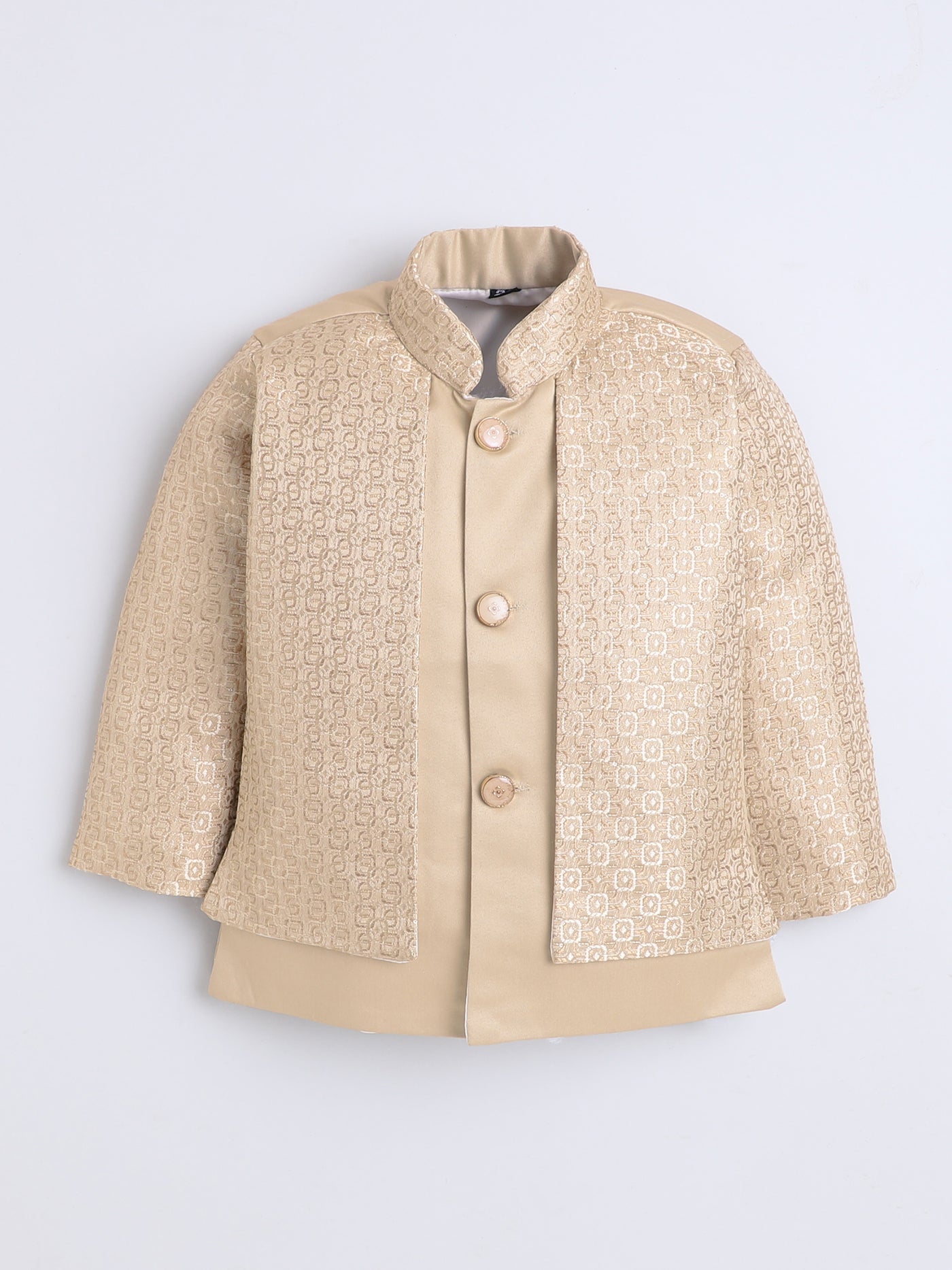 Boys Jacquard Geometric Loop Motifs Indo Western 2 Piece Suit Set