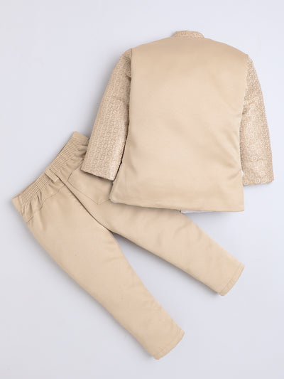 Boys Jacquard Geometric Loop Motifs Indo Western 2 Piece Suit Set