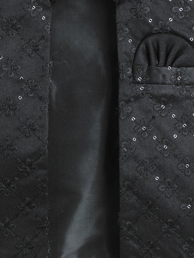 Boys Geometric Sequined Embroidered Indo Western Sherwani Set