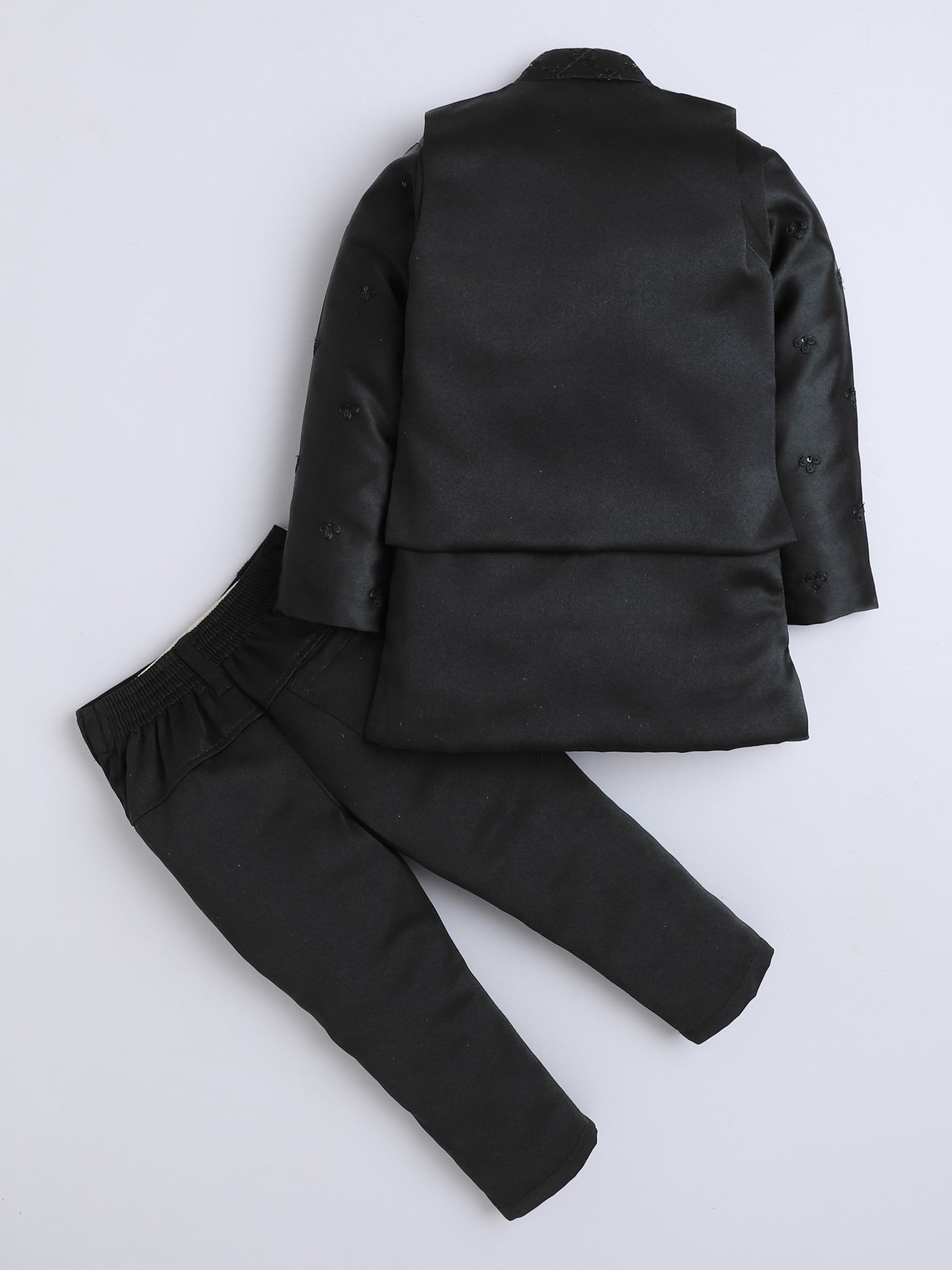 Boys Geometric Sequined Embroidered Indo Western Sherwani Set