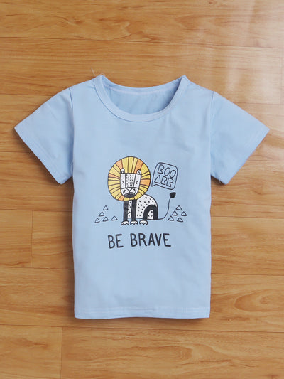 Baby Boys & Baby Girls Half Sleeves Printed T-shirt & Shorts Set