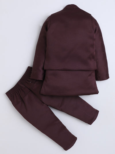 Boys Geometric Sequined Embroidered Indo Western Sherwani Set