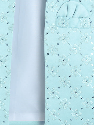 Boys Geometric Sequined Embroidered Indo Western Sherwani Set