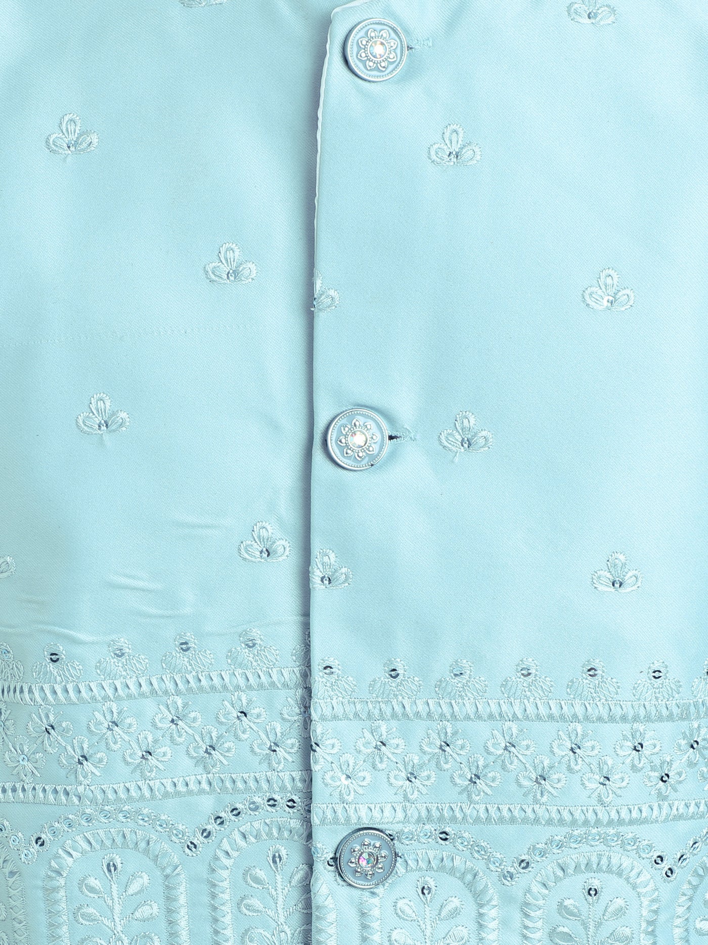 Boys Geometric Sequined Embroidered Indo Western Sherwani Set