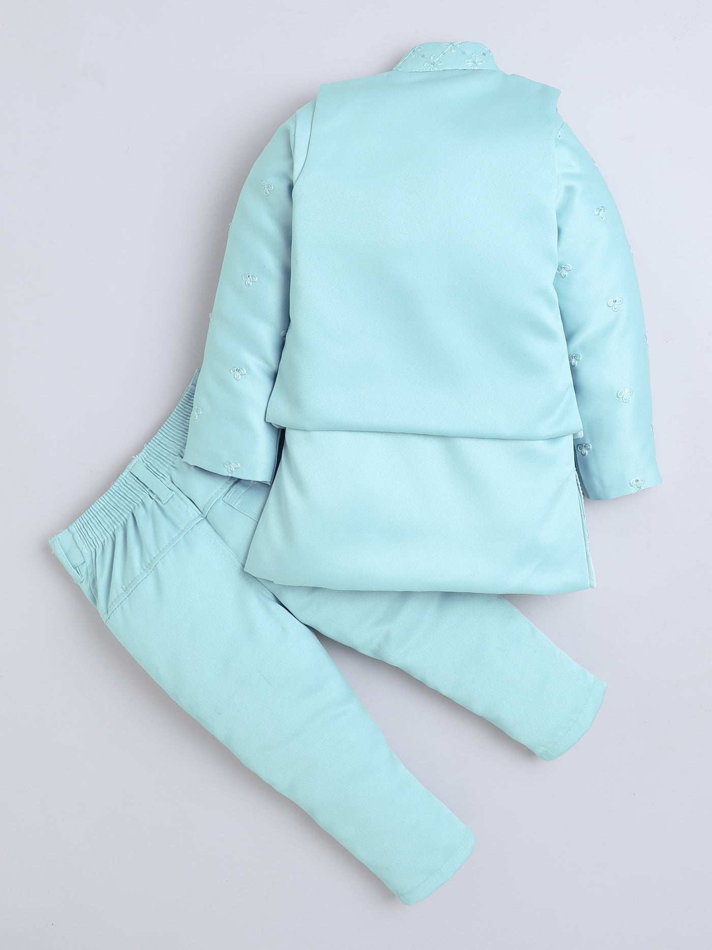 Boys Geometric Sequined Embroidered Indo Western Sherwani Set