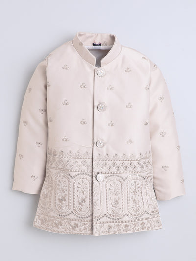 Boys Geometric Sequined Embroidered Indo Western Sherwani Set