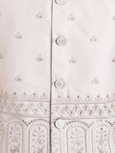 Boys Geometric Sequined Embroidered Indo Western Sherwani Set
