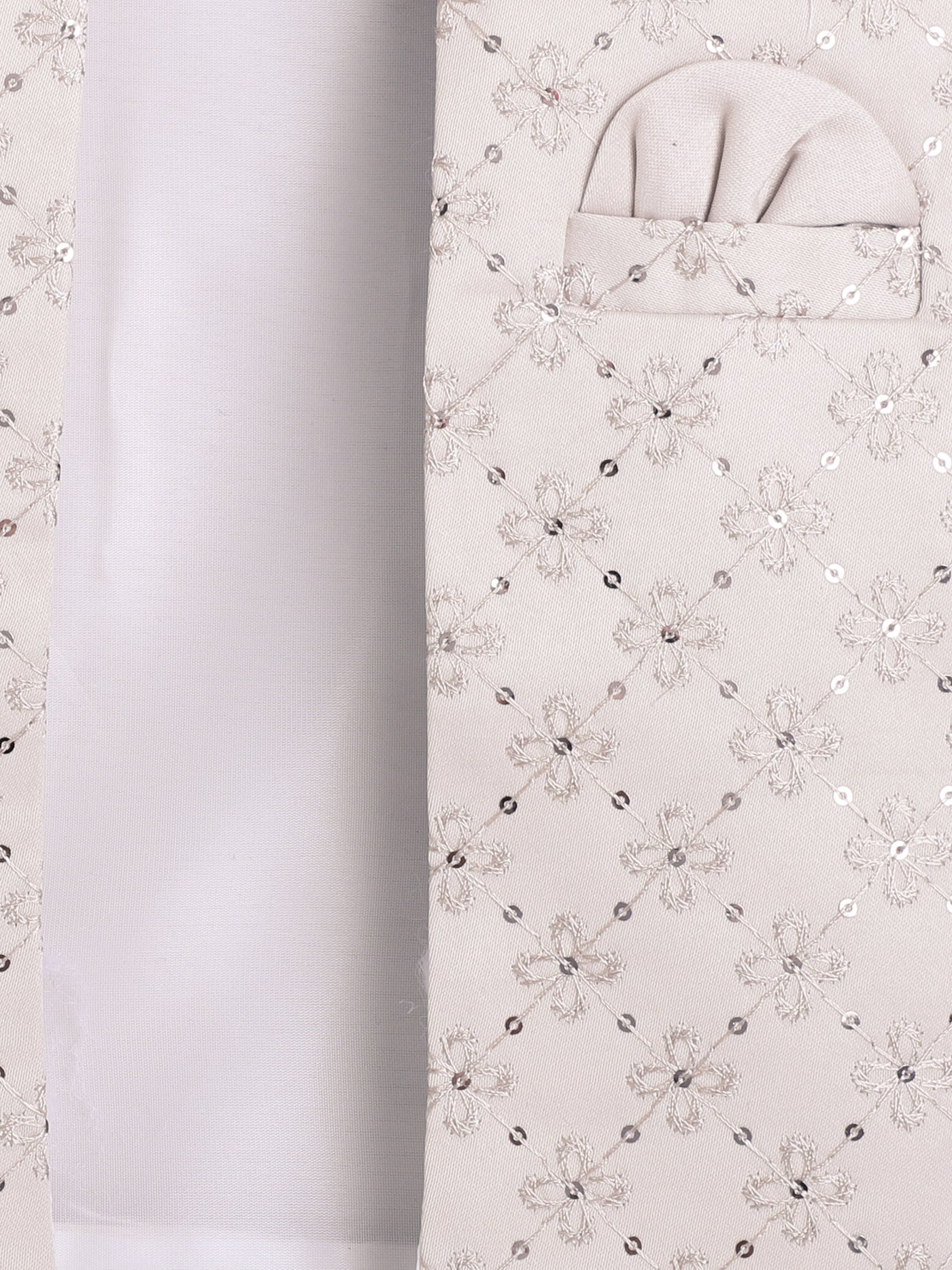 Boys Geometric Sequined Embroidered Indo Western Sherwani Set