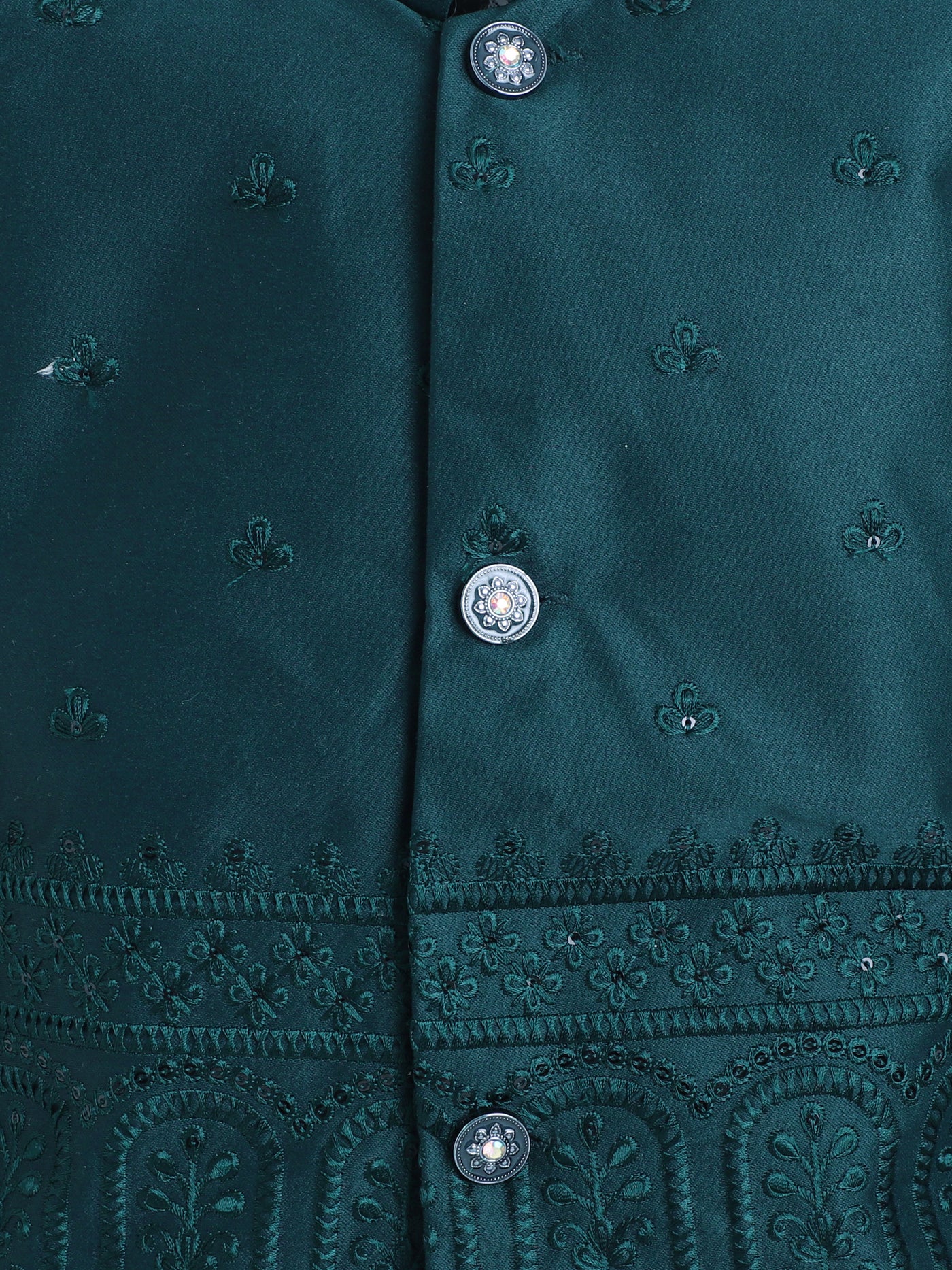 Boys Geometric Sequined Embroidered Indo Western Sherwani Set