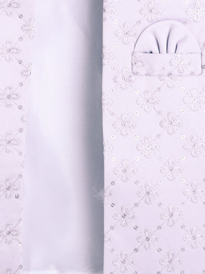 Boys Geometric Sequined Embroidered Indo Western Sherwani Set