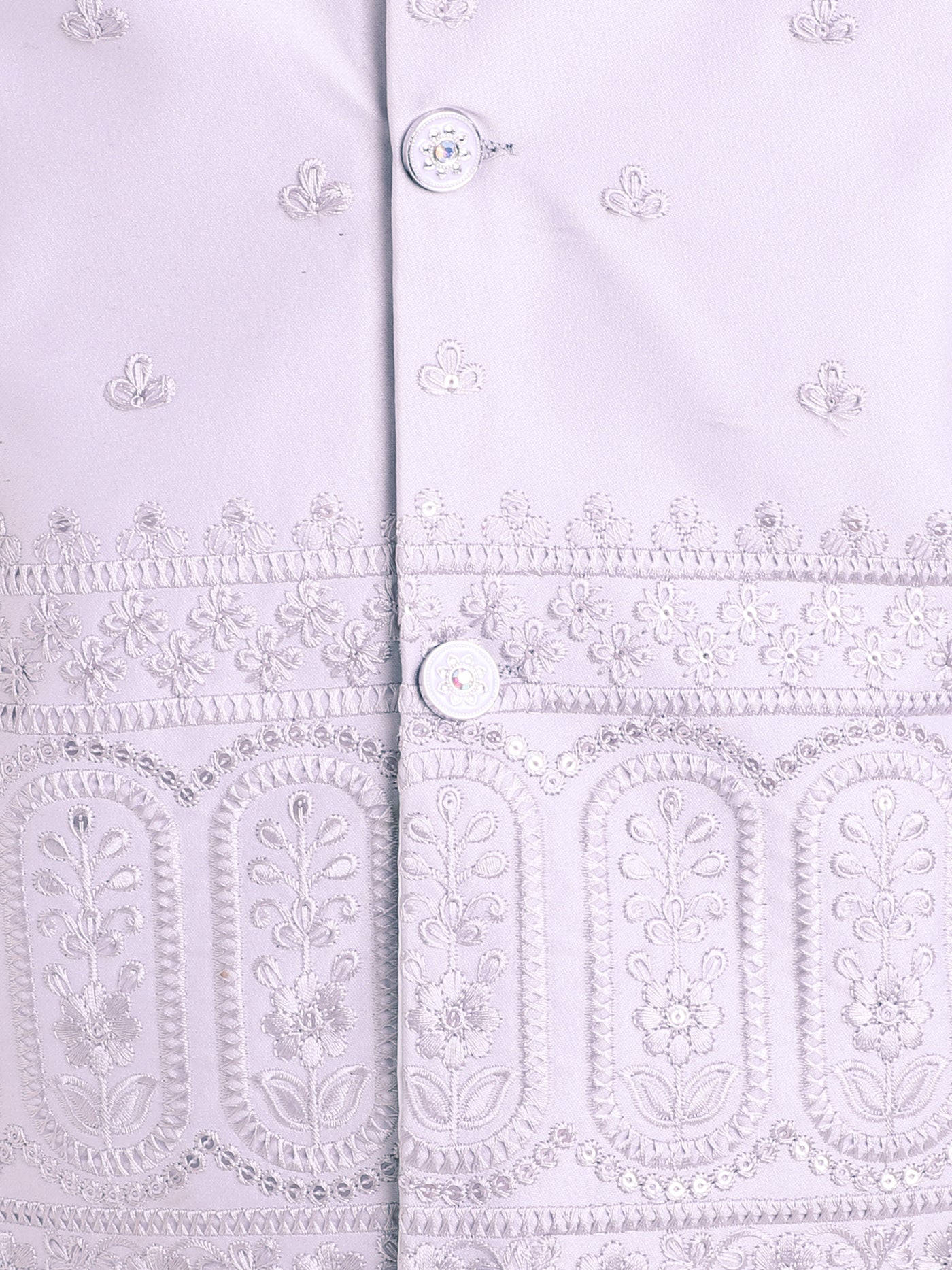 Boys Geometric Sequined Embroidered Indo Western Sherwani Set