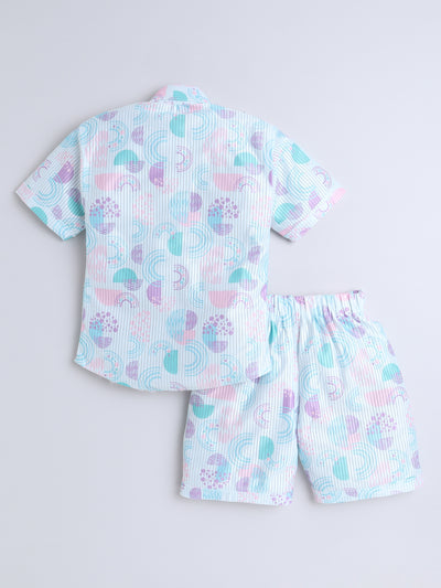 Boys Half Sleeves Printed Shirt & Shorts Set