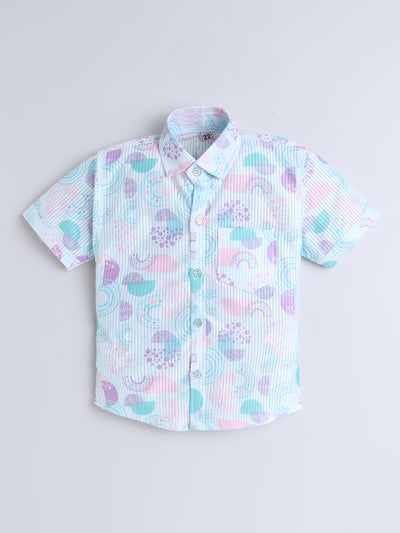 Boys Half Sleeves Printed Shirt & Shorts Set