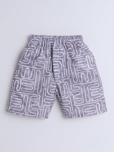 Boys Half Sleeves Printed Shirt & Shorts Set
