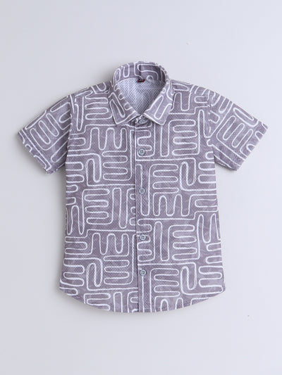 Boys Half Sleeves Printed Shirt & Shorts Set