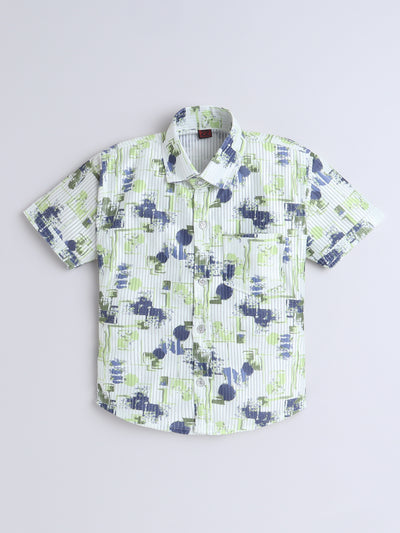 Boys Half Sleeves Printed Shirt & Shorts Set