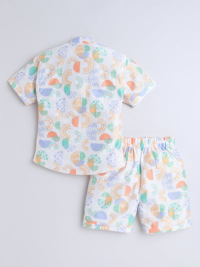 Boys Half Sleeves Printed Shirt & Shorts Set