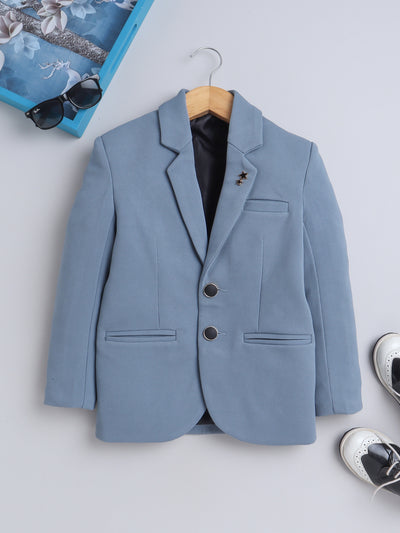 Boys Full Sleeves Solid Blazer