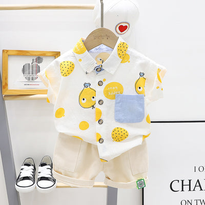 Boys Half Sleeves Printed Shirt & Shorts Set