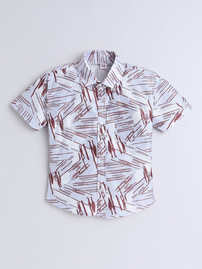 Boys Half Sleeves Printed Shirt & Shorts Set