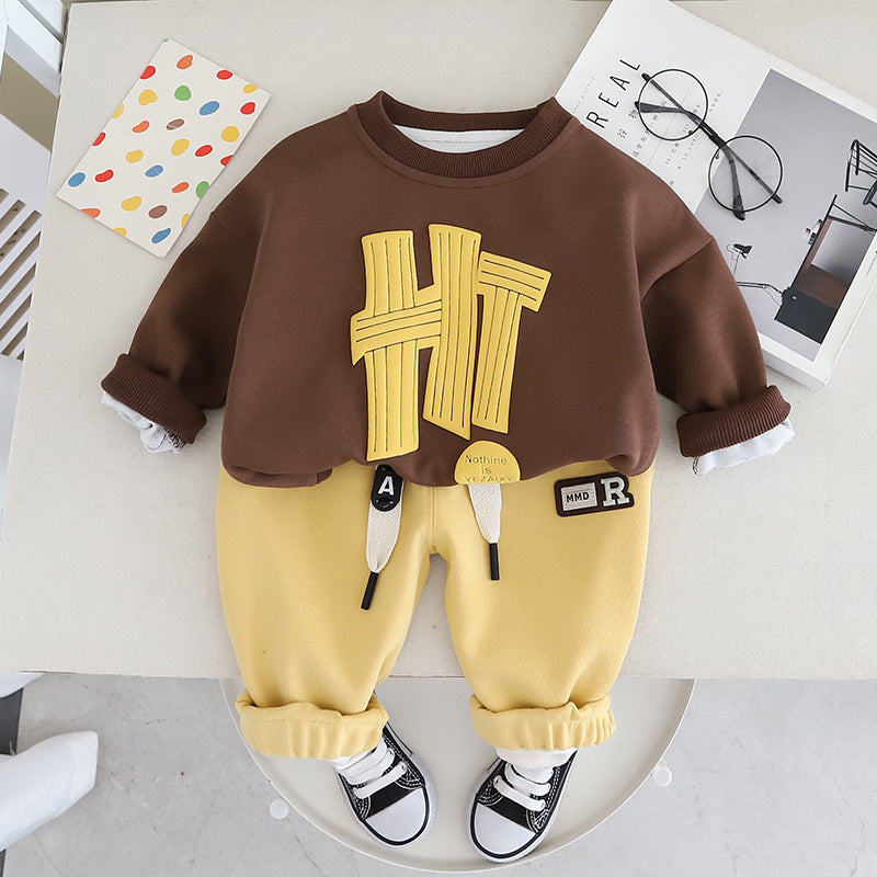 Boys 3D Knitted Pullover & Lower Set