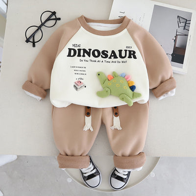 Boys 3D Dinosaur Pullover & Lower Set