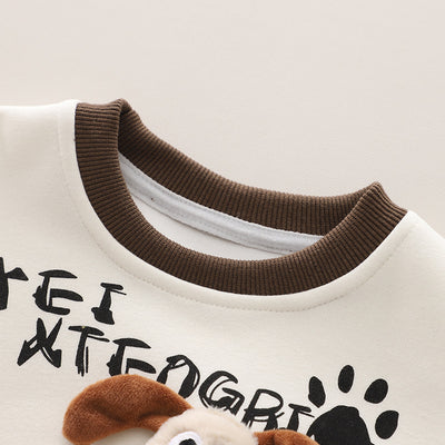 Boys Super Cute 3D Doggie Pullover & Lower Set