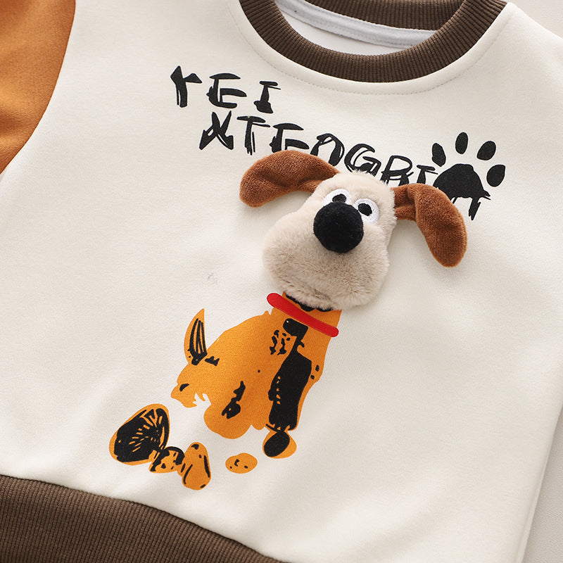 Boys Super Cute 3D Doggie Pullover & Lower Set