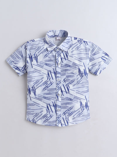 Boys Half Sleeves Printed Shirt & Shorts Set